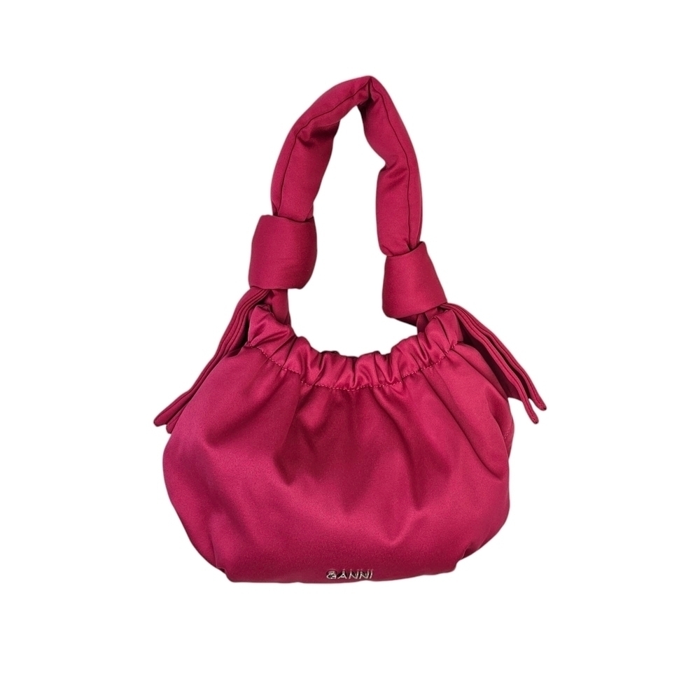 NWT Ganni Pink Shoulder Bag with Twisted Handle in Love Potion